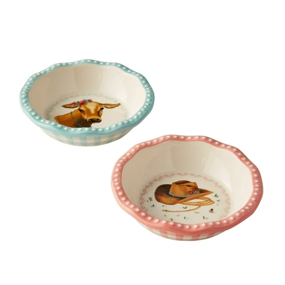 The Pioneer Woman Sweet Romance  4.75-Inch Stoneware Mini Pie Plate Set of 2 NWT - Picture 2 of 10
